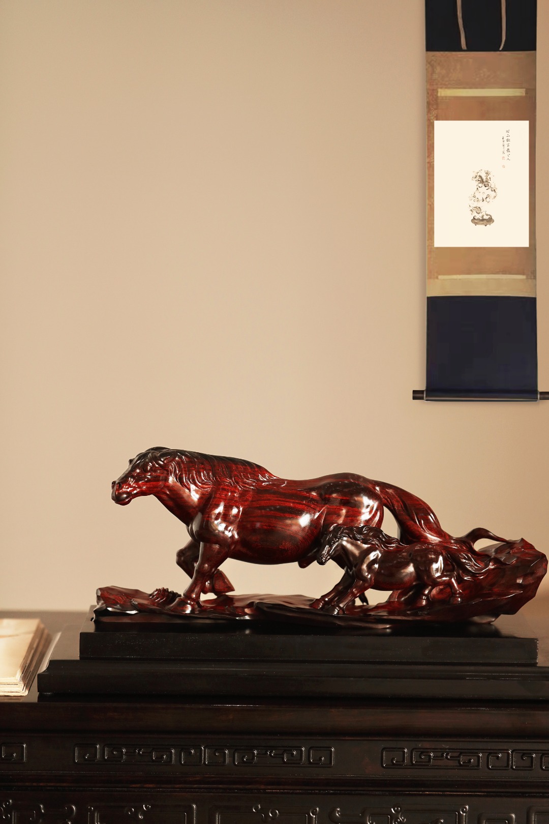 小叶紫檀 | 双骏图
