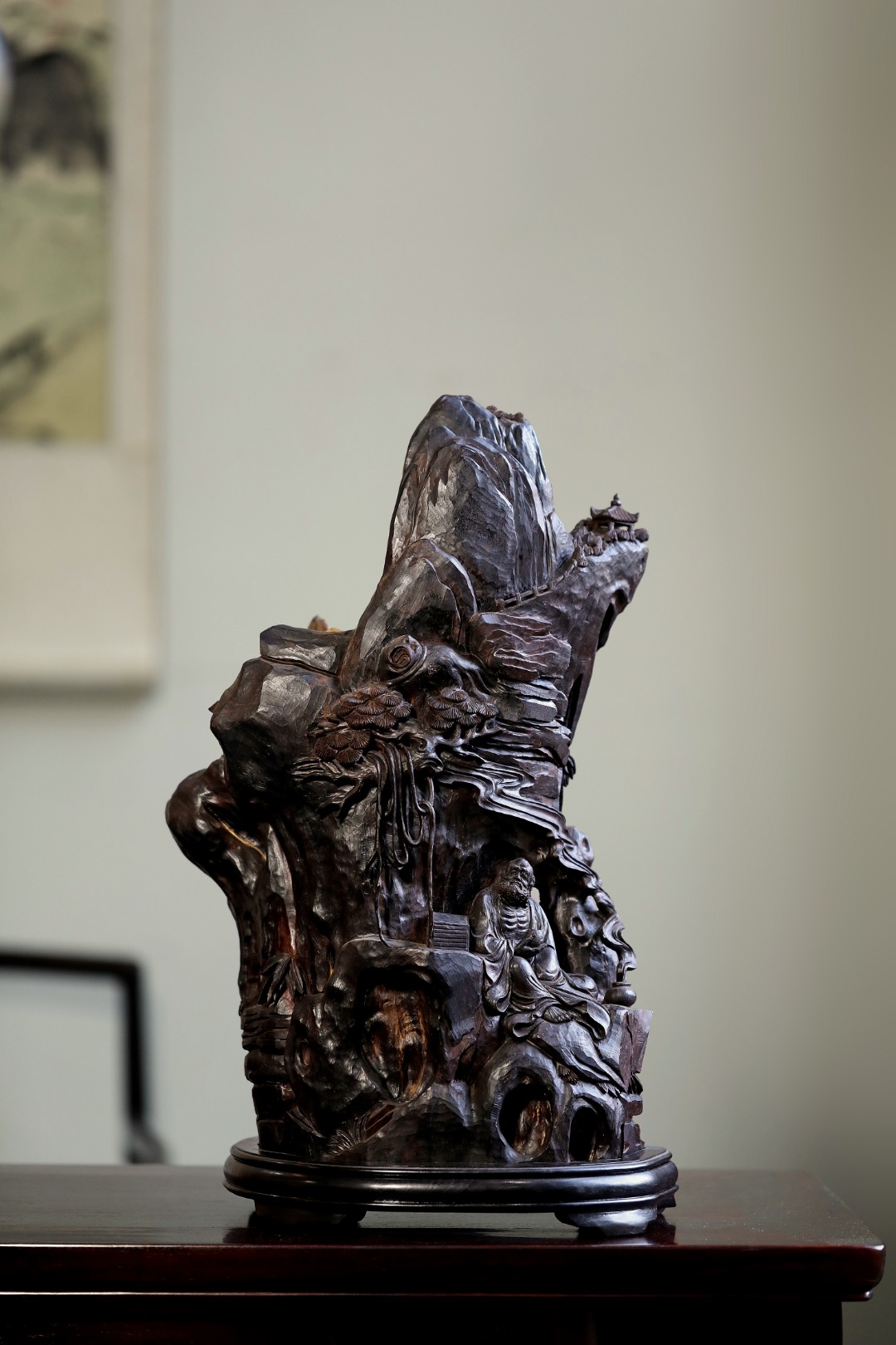 小叶紫檀【禅修达摩】随型摆件
