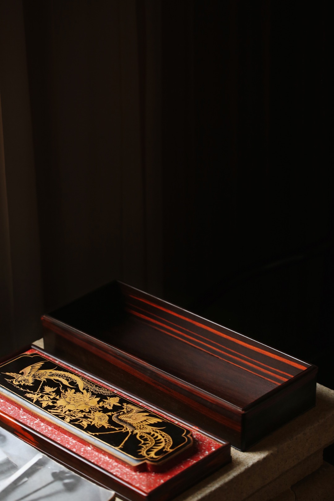 酸枝x老花板【富贵长寿】画盒/收纳盒
