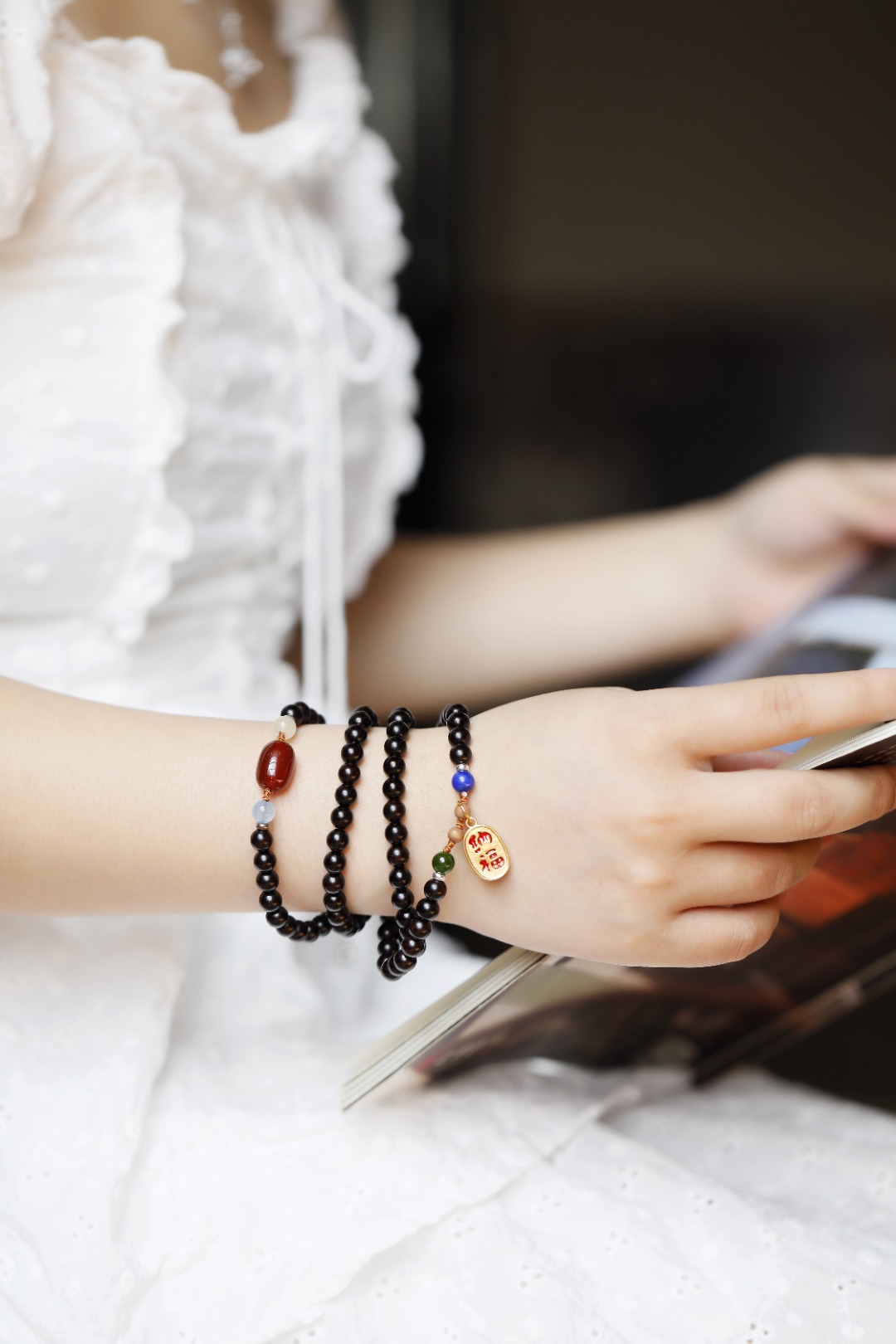 紫檀原创【招财纳福】6mm包浆老料
