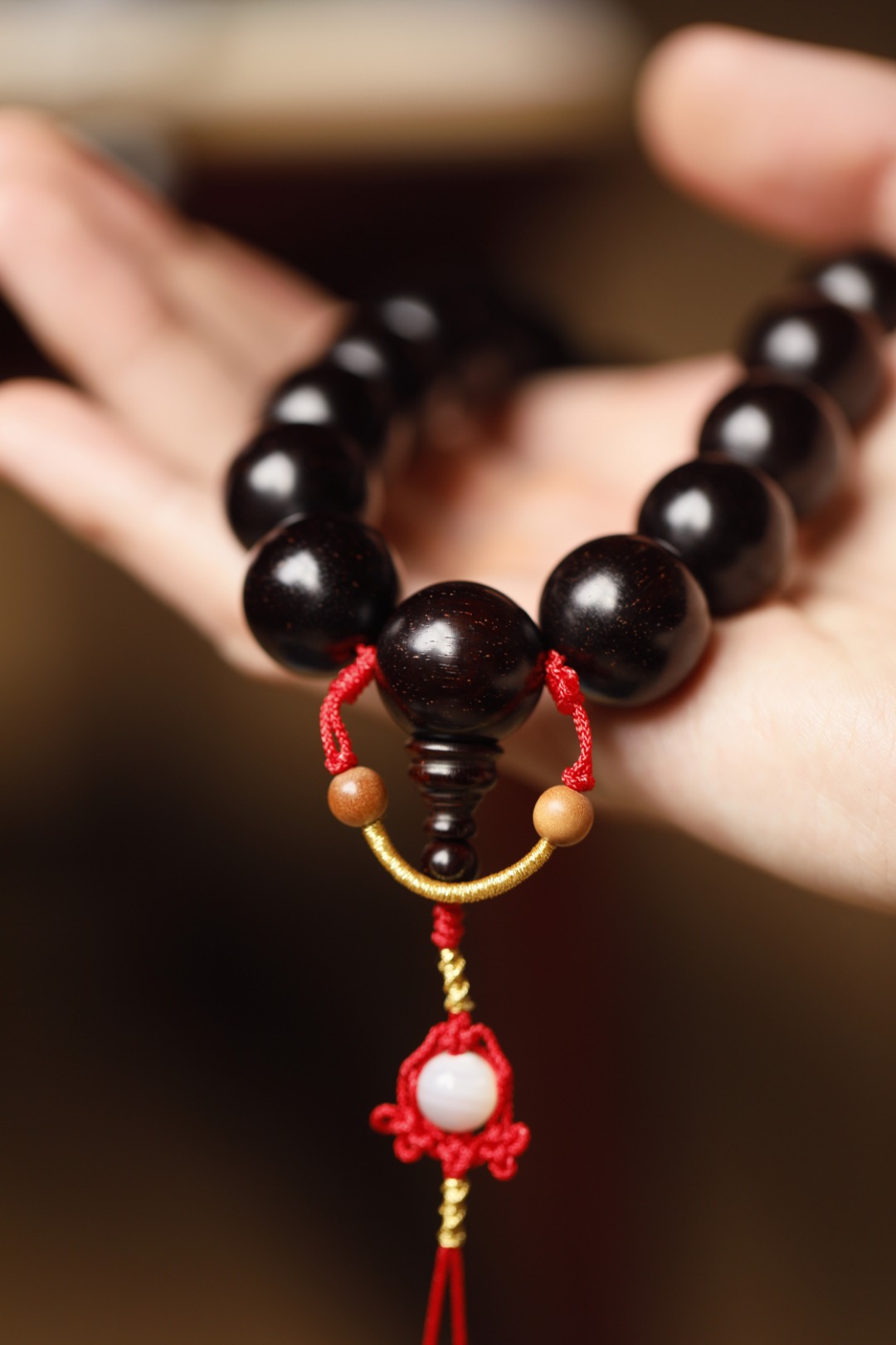 3351 包浆金星1.8持珠 高油密老料 小叶紫檀 巧克力香甜 约76.2g 