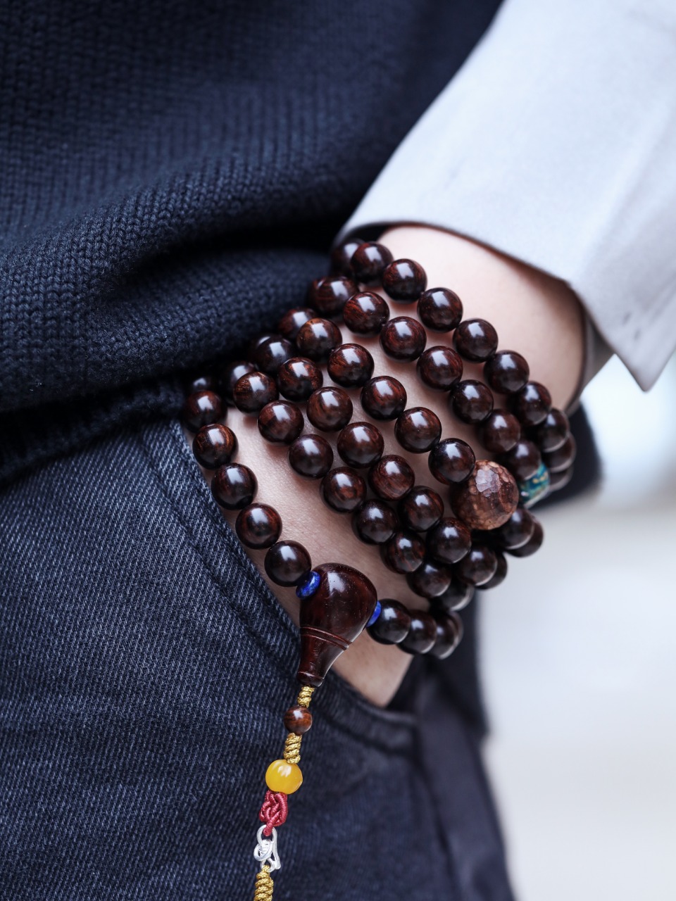 【灵瑄】沉水级 海黄紫油梨老料 108颗