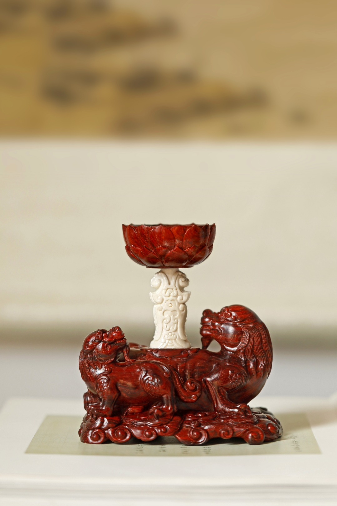 紫檀嵌鹿角 | 貔貅·莲 烛台
