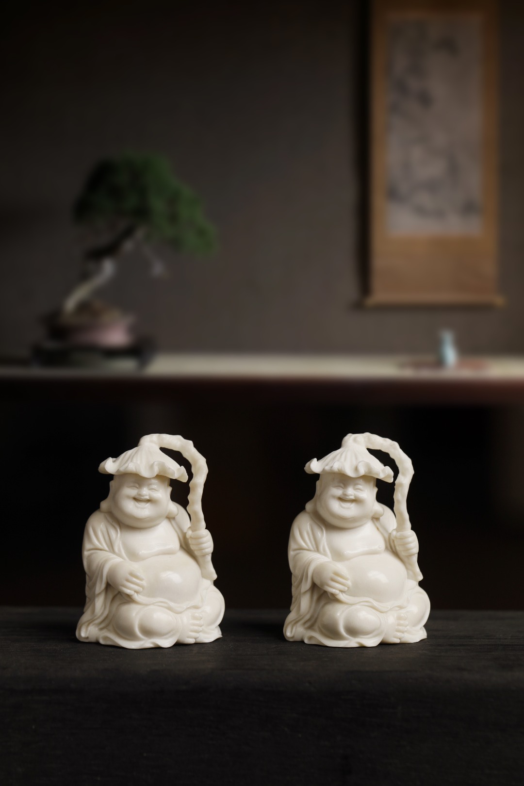 鹿角【欢喜弥勒】摆件
