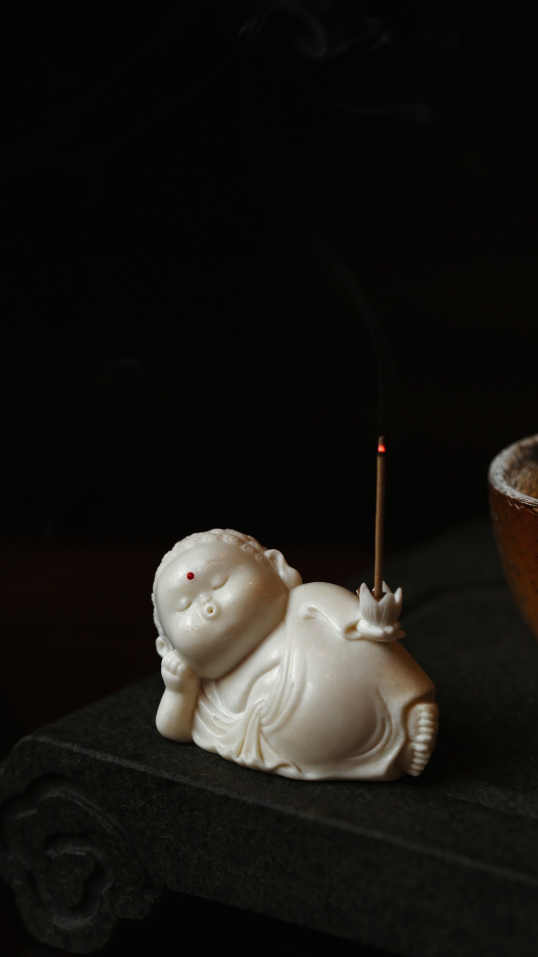 鹿角 | 卧佛 · 香插 6*3*3.6cm
