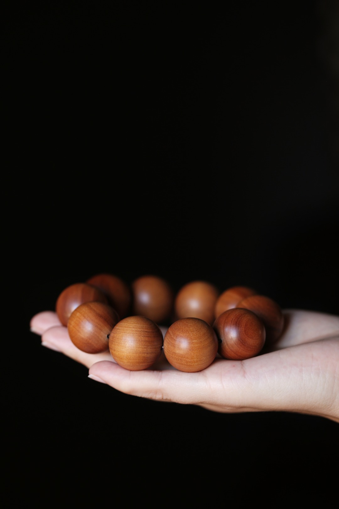 百年老料 醇正老山檀香2.5cm手串 奶香味浓郁 约68.9g