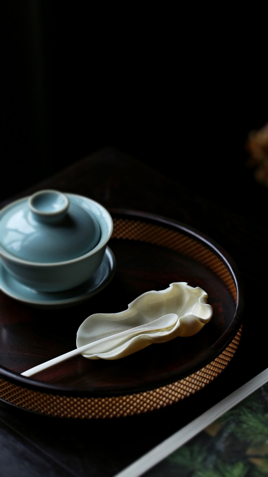 鹿角【荷叶】茶则 11.3*5.3*2.4cm 重50g
