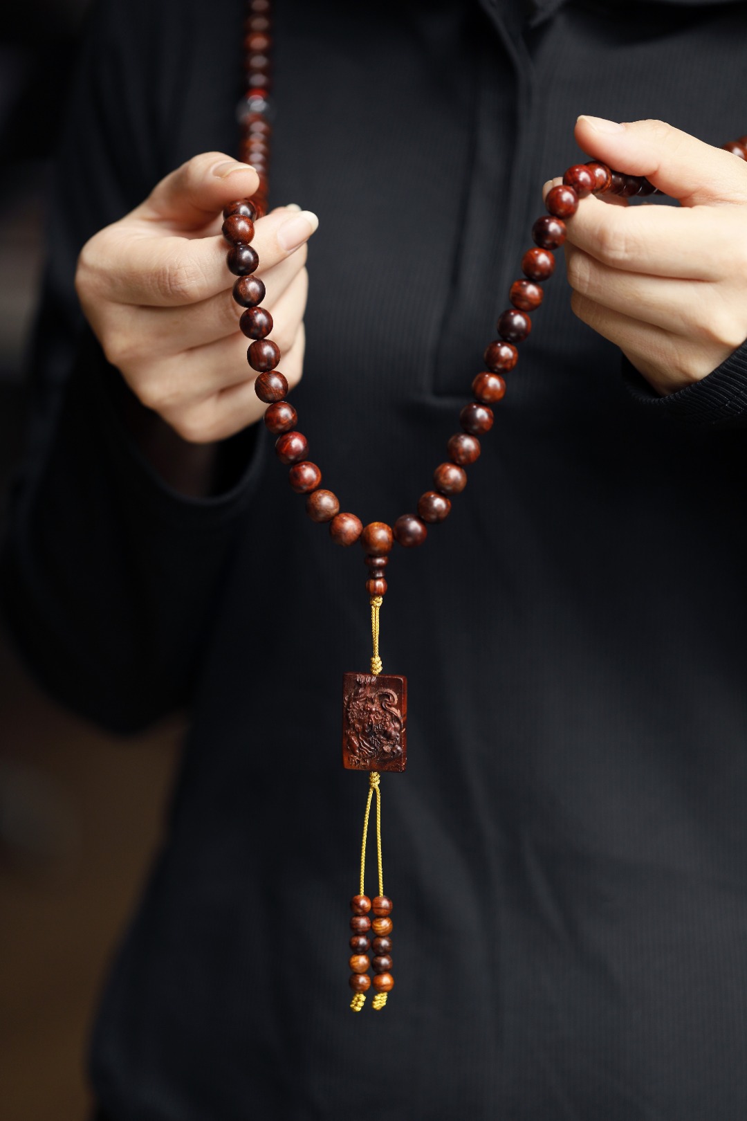 6322 海黄油梨 10mm 108颗 瘿瘤水波纹  约65.6g 