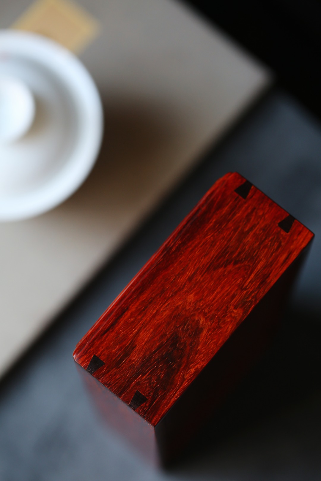 小叶紫檀 茶盒 23*10*4.5cm 重404.8g