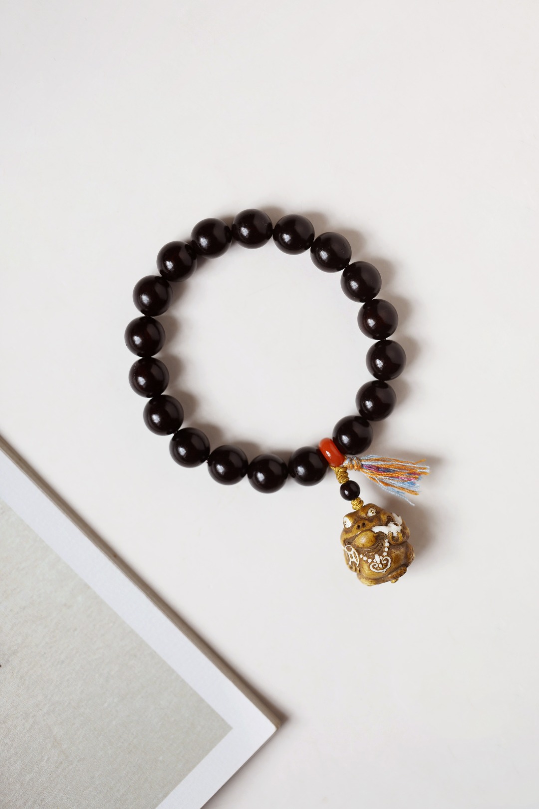 鹿角·紫檀 | 三足金蟾 10mm单圈
