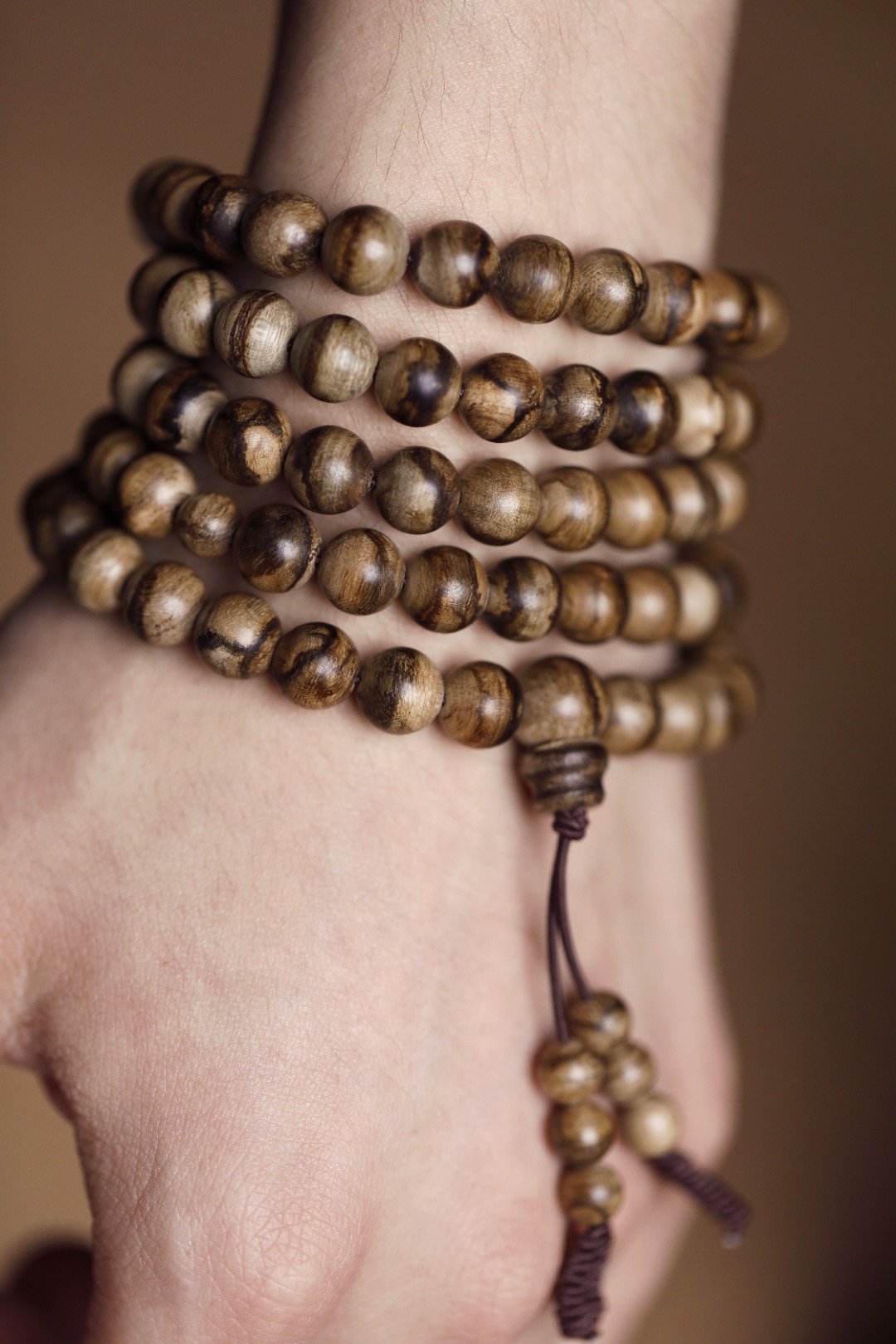 【ZJ0250309060013CX】虎斑纹 马尼捞手串 8mm108颗 32.1g
