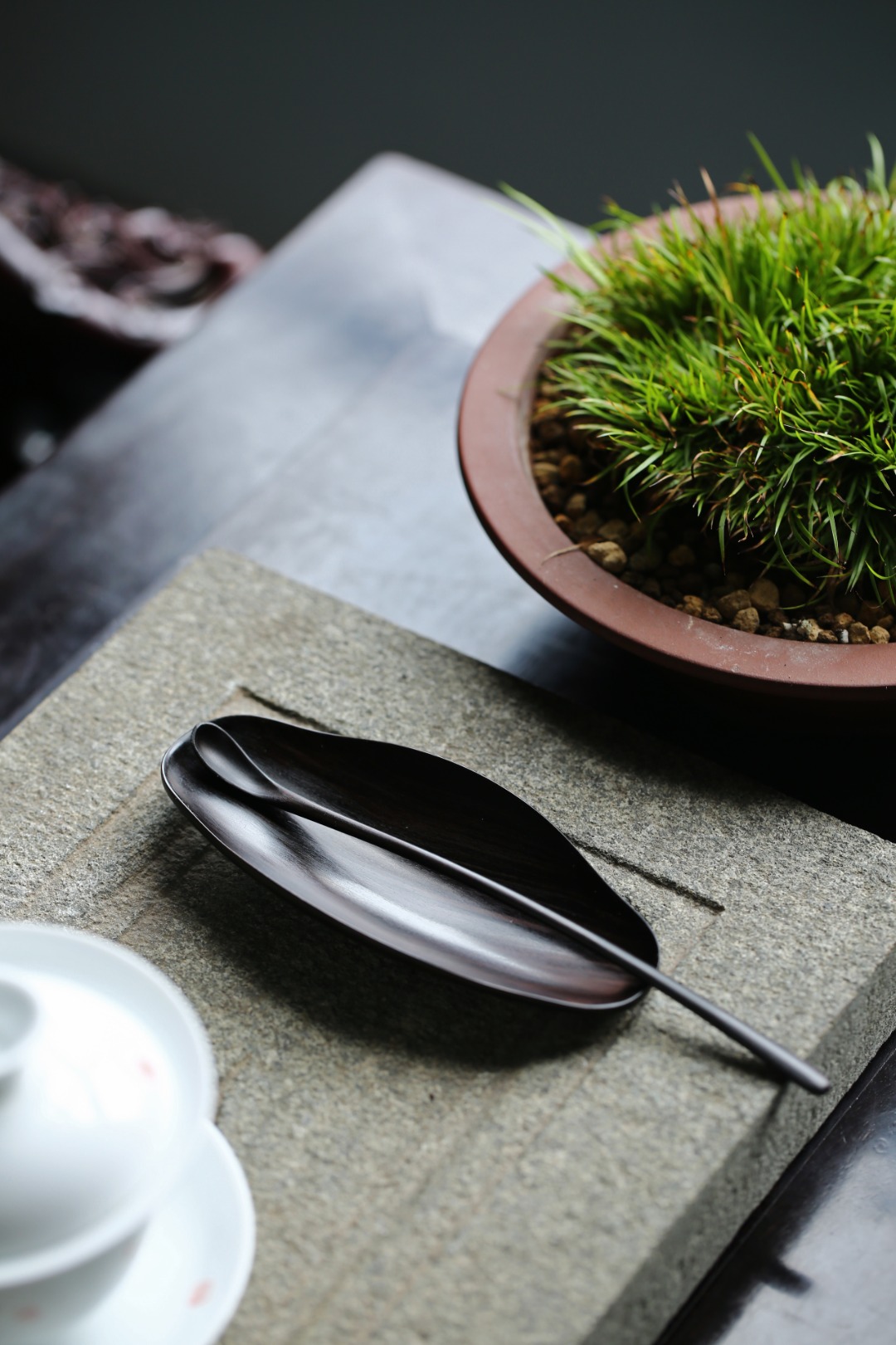 紫光檀【云】茶则 14*6.4cm  勺长18.5cm