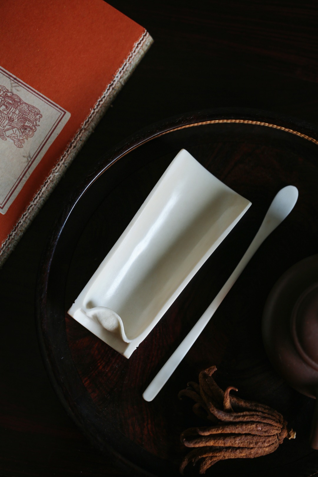 鹿角【竹】茶则 5.2*2.2*12.2cm 63.4g勺长15.4cm