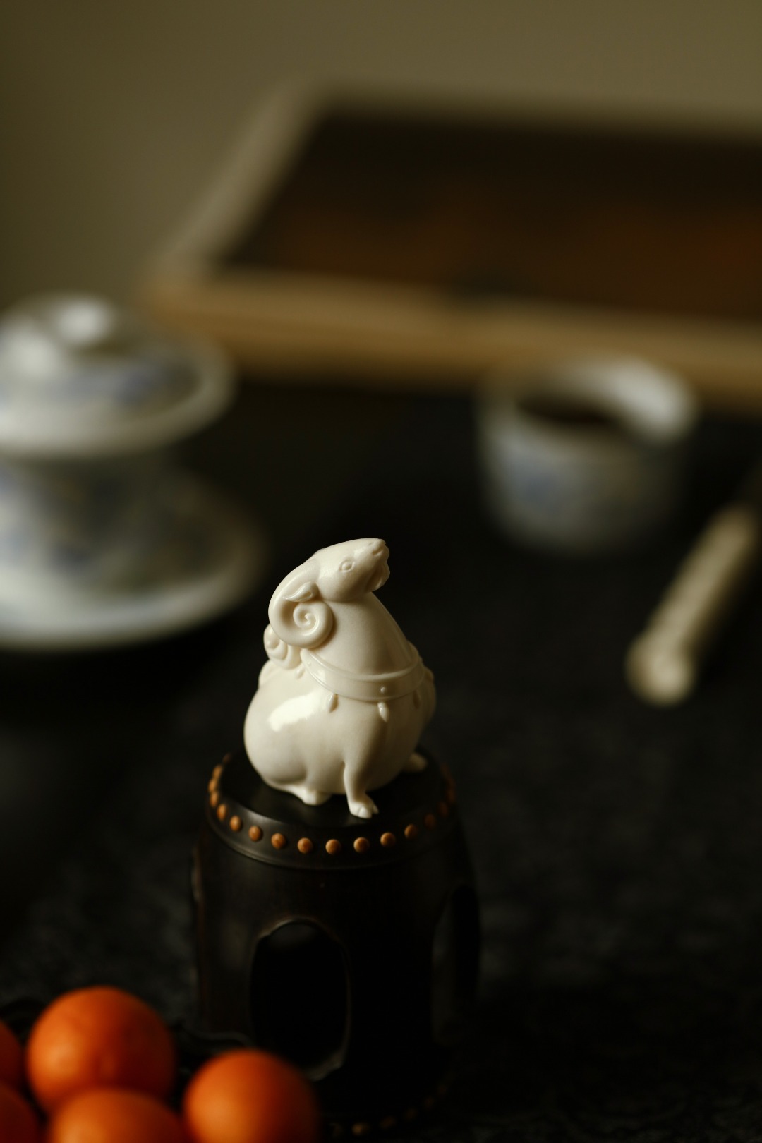 鹿角 茶宠 | 小盘羊 4*3.3*5.9cm 重61g
