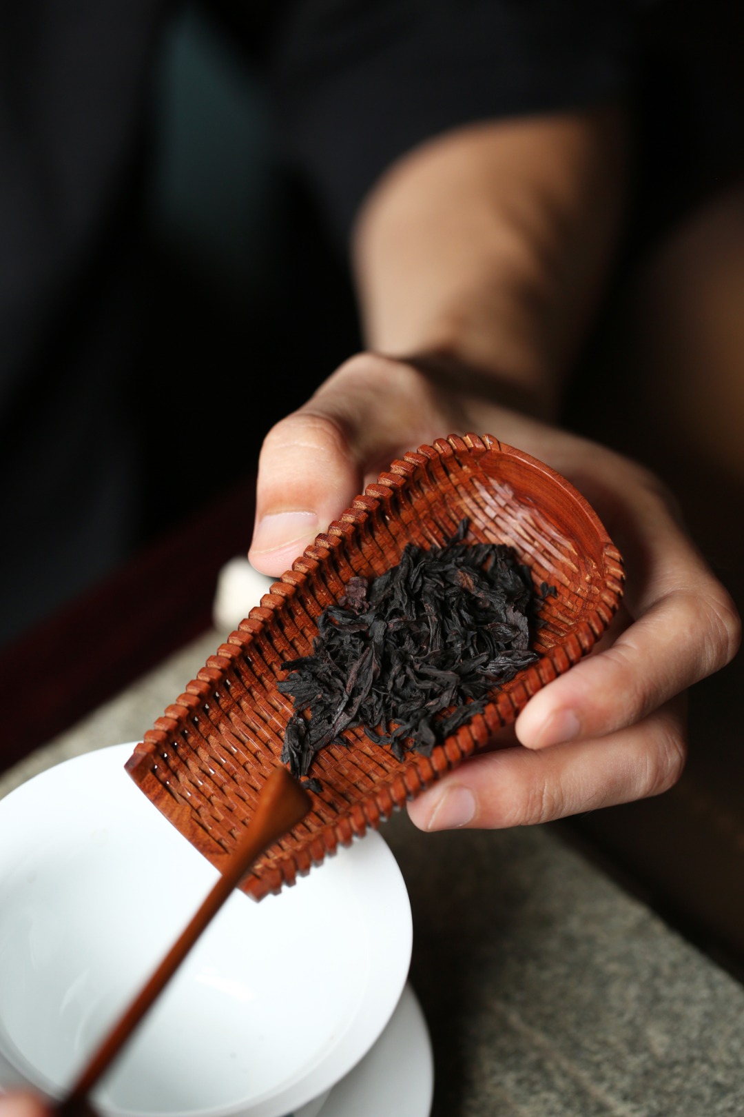 紫光檀/非洲酸枝 | 簸箕·茶则 10.5*5.7*2.6cm  茶勺长19cm 总重25g
