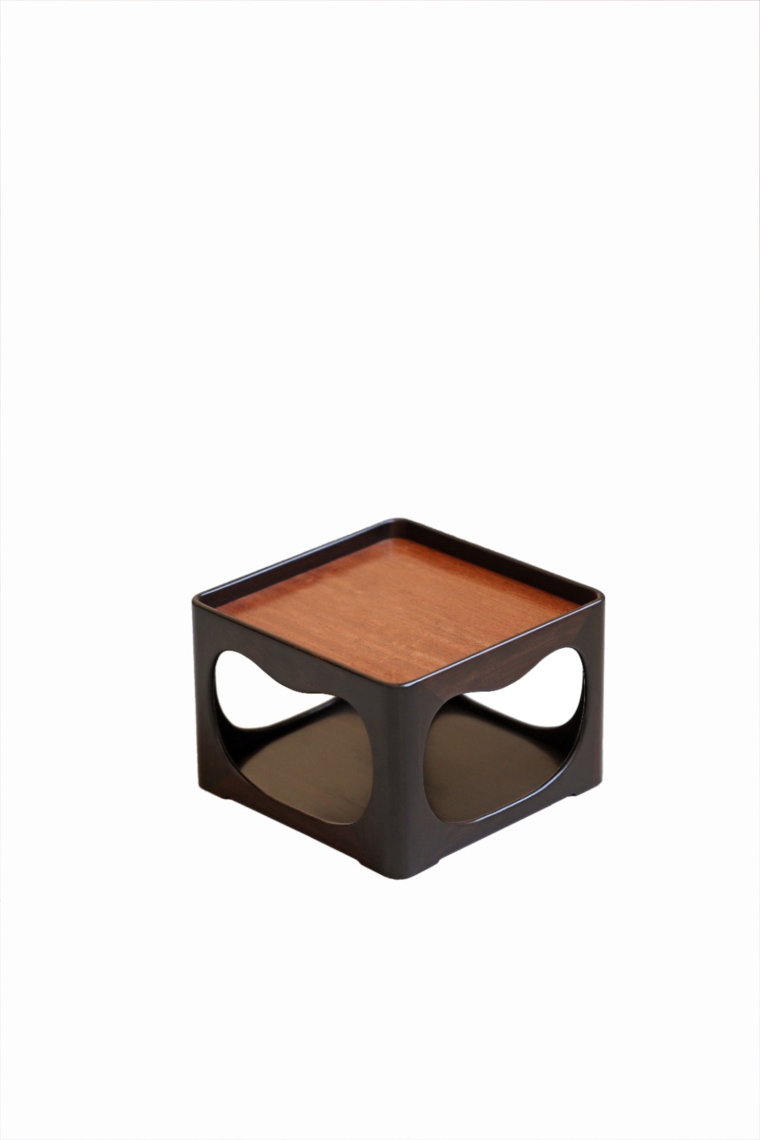 紫光檀x缅花【云清】香几 25.5*25.5*17.4cm 重1390g
