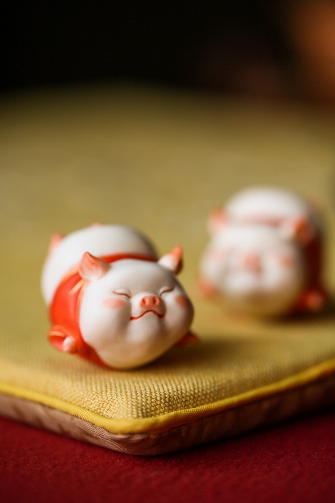 鹿角彩绘 | 福小猪 4*4.1*3.6cm 重54g
