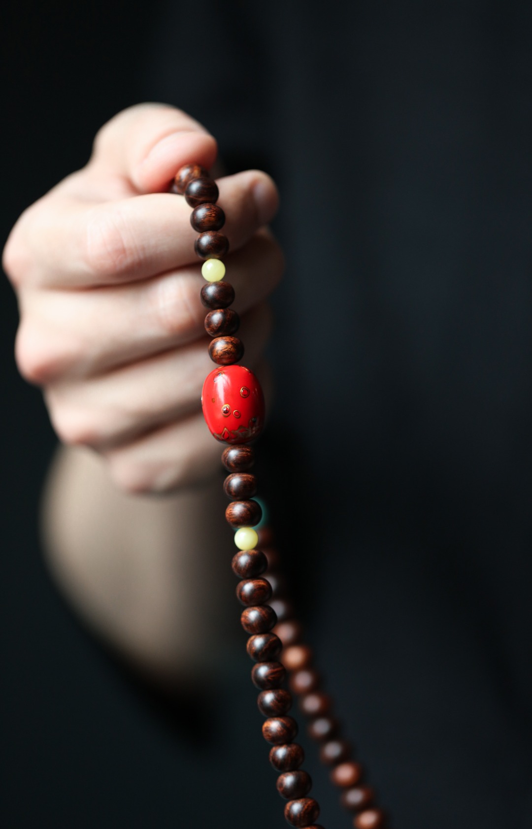 【6078】海黄棋盘珠7x9mm 老料 虎皮纹念珠手串 重约42.1g  