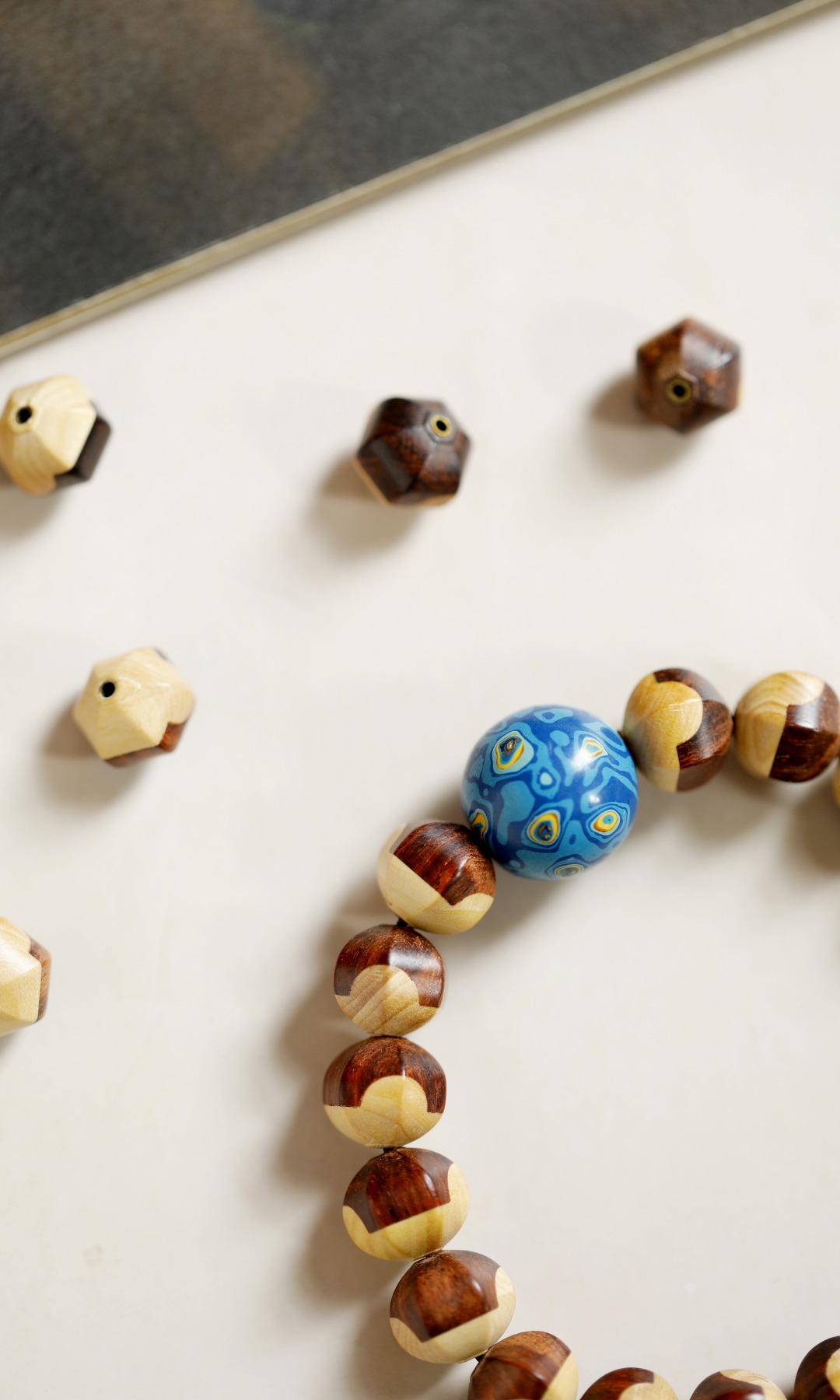 紫檀嵌黄杨木 原创 【忘忧】12mm 18颗

