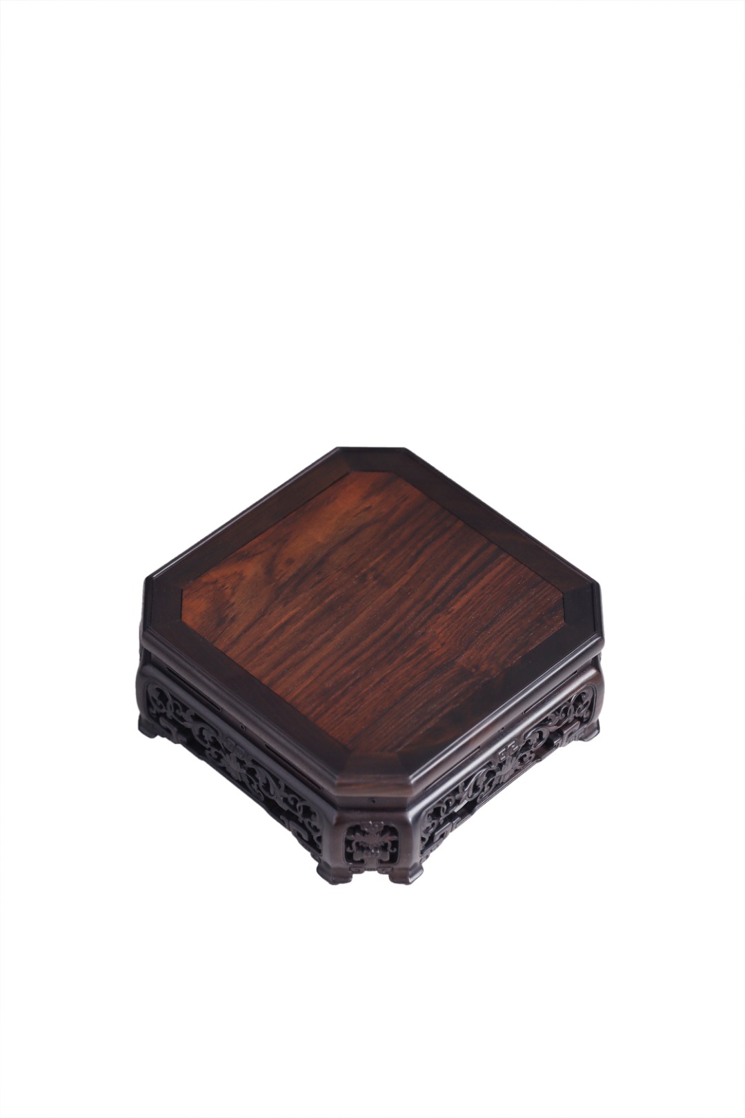 酸枝 | 西番莲方几 底座 21*21*8.5cm  重735g
