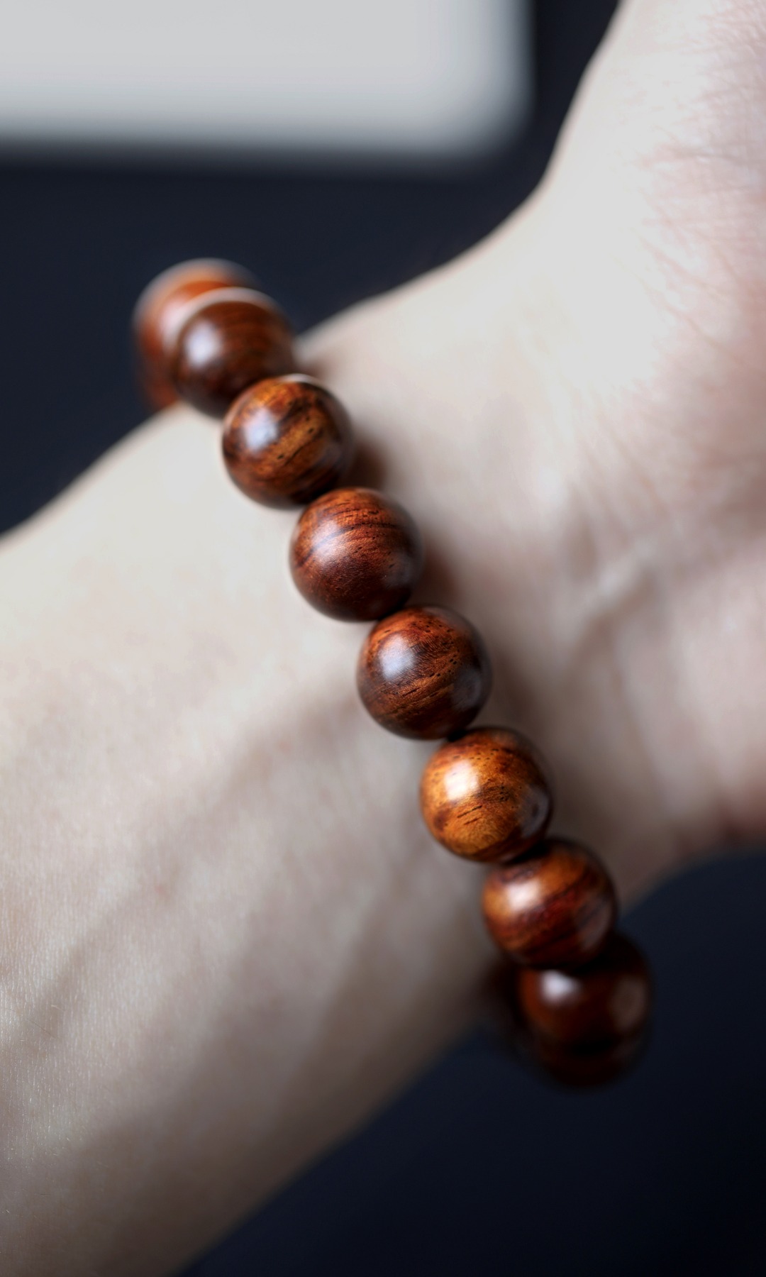 6196 紫油梨 1.2 海黄 手串 原木打磨 降香味浓郁 约15g 