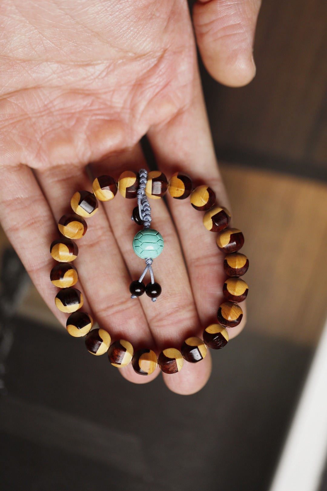 紫檀嵌黄杨木 原创 【思菡】8mm 22颗
