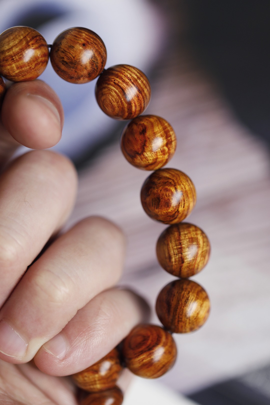 6334黄花梨 1.5 黄金底 水波纹 质地细腻 重约29g 