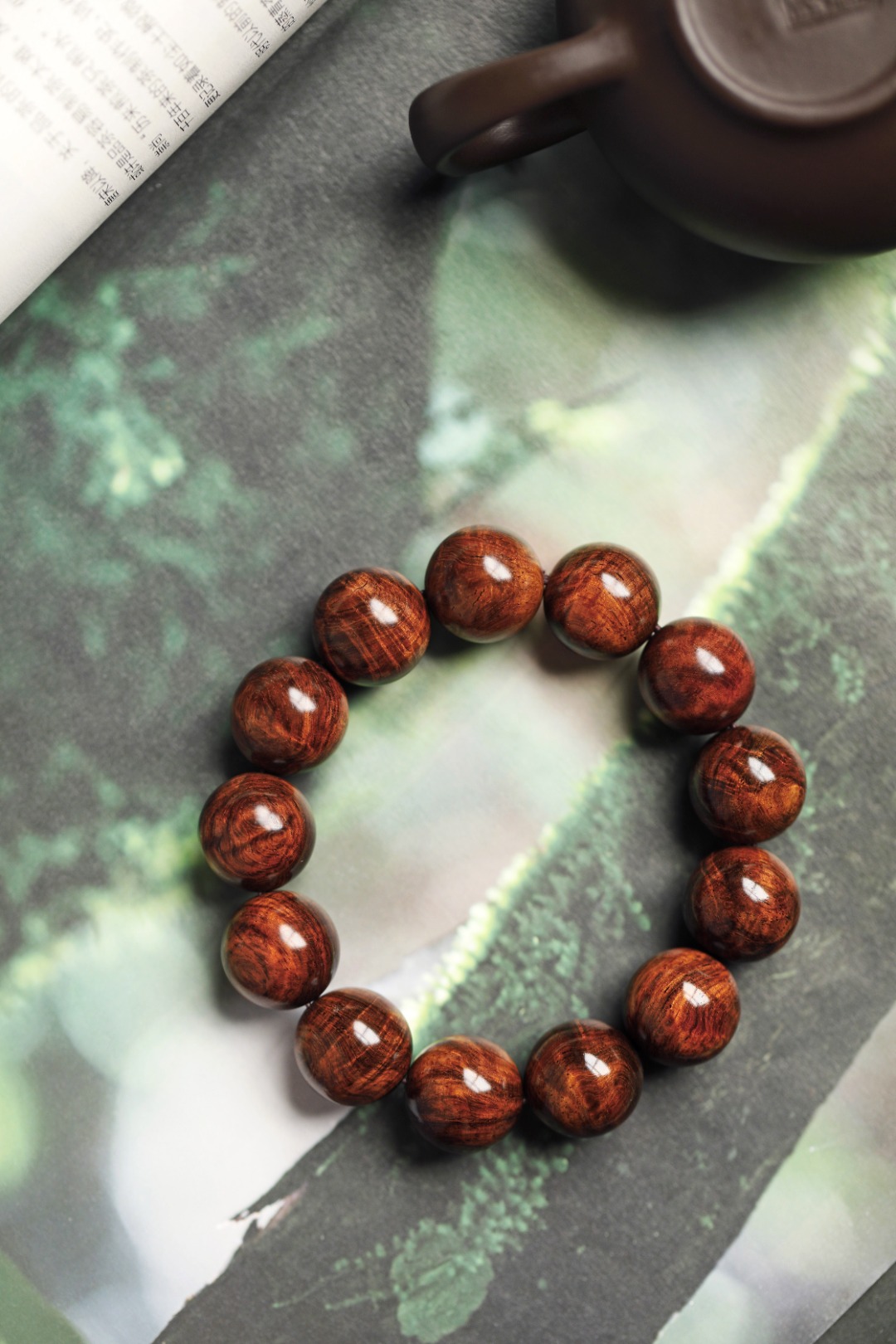 6020 精美水波纹 油梨老料18mm 约39.7g