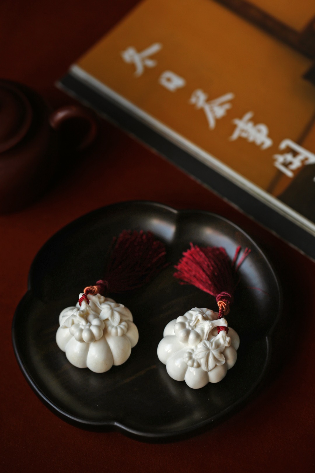 鹿角 南瓜.福运绵长 直径4.4cm 高3.3cm 重50g
