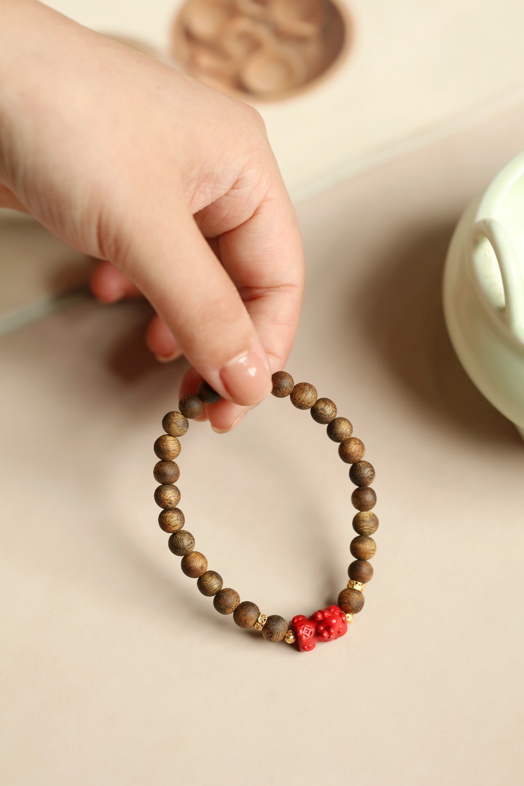 绿棋楠【幽然】手链 6mm 26颗
