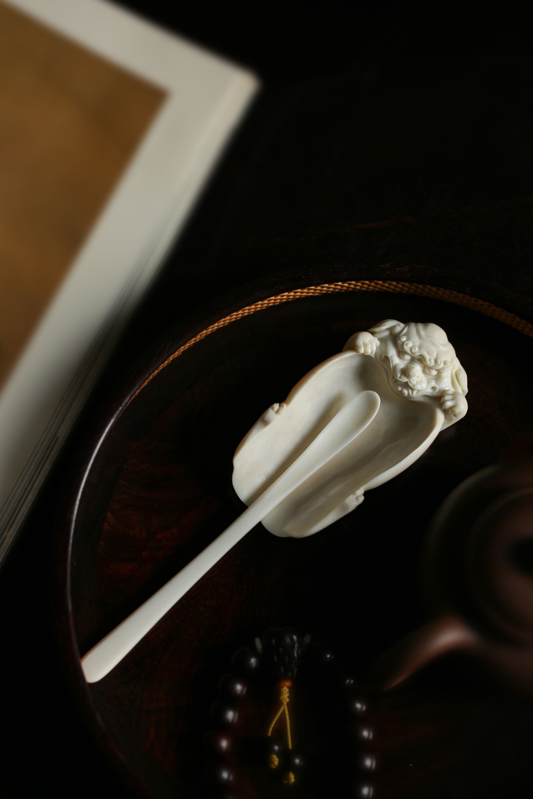 鹿角【瑞狮】茶则 9.5*4.8*2.5cm 重61g 勺长14.5cm