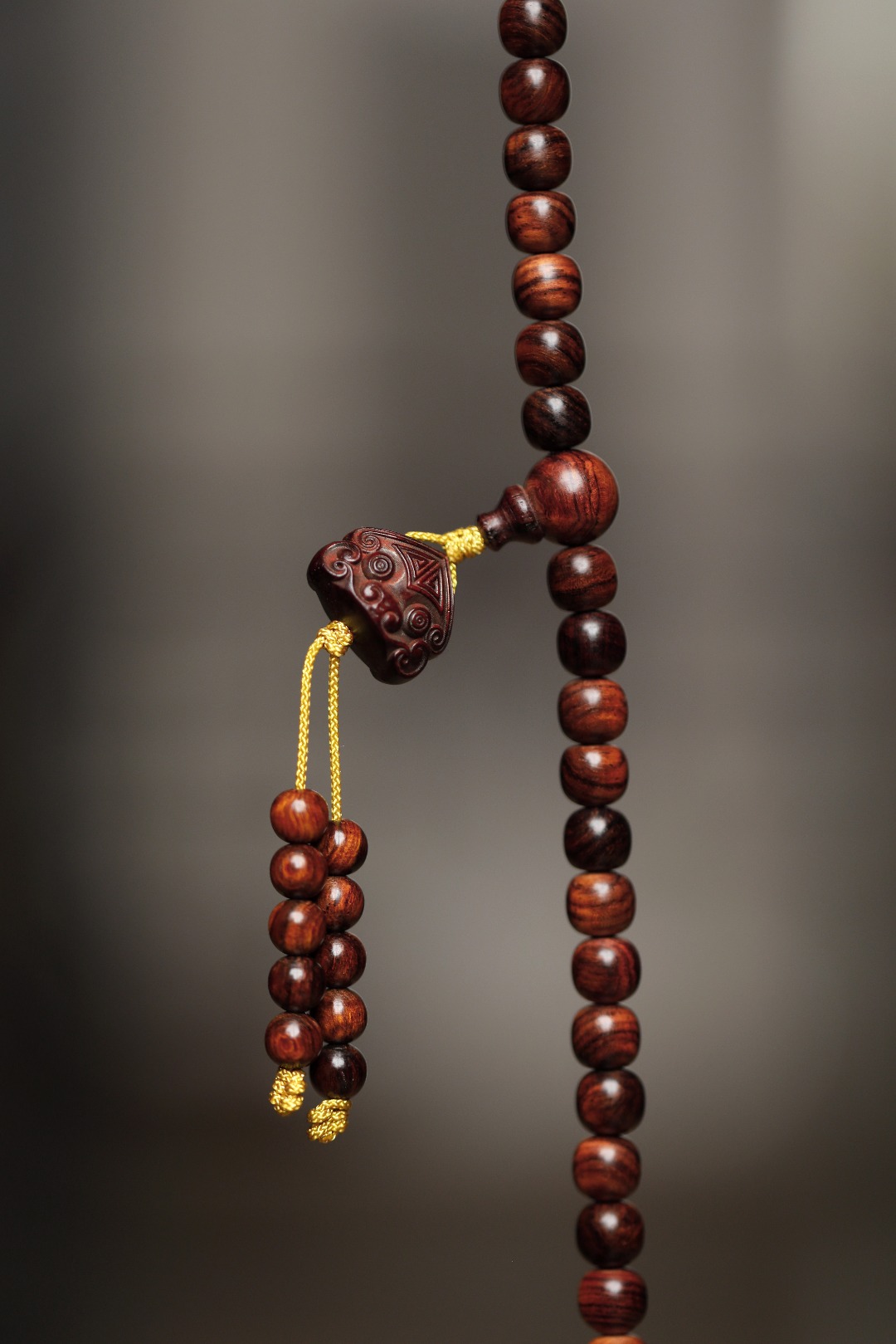 5734 虎皮纹 海黄油梨老料桶珠7mm 墨线清晰 降香浓郁 约29.2g 