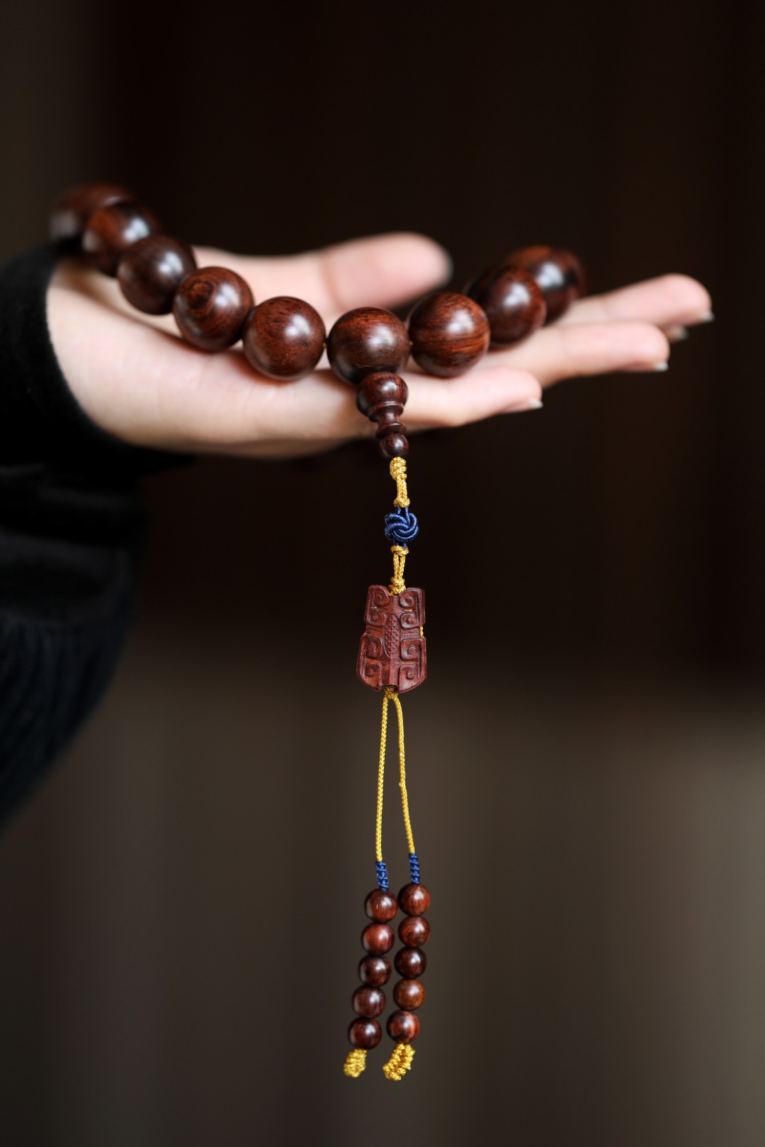 【6004】海黄 沉水级紫油梨1.8持珠 约73.8g 