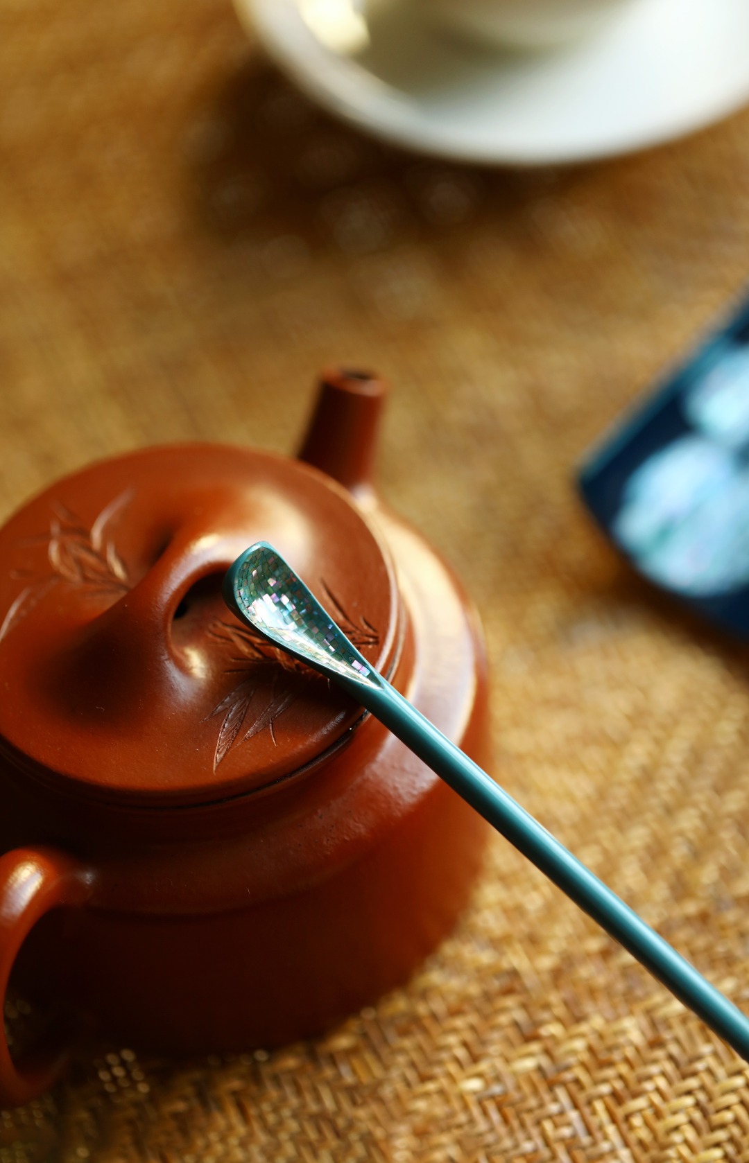 大漆X螺钿 | 茶则 19*6.1*1.8cm  茶勺长19.8cm 