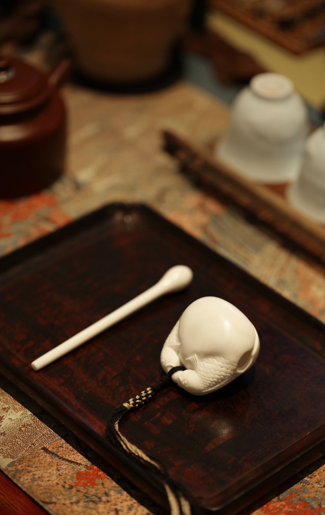 鹿角 | 木鱼 木鱼：4.8*4.5*3.6cm  重49g
槌：11cm  重7g
