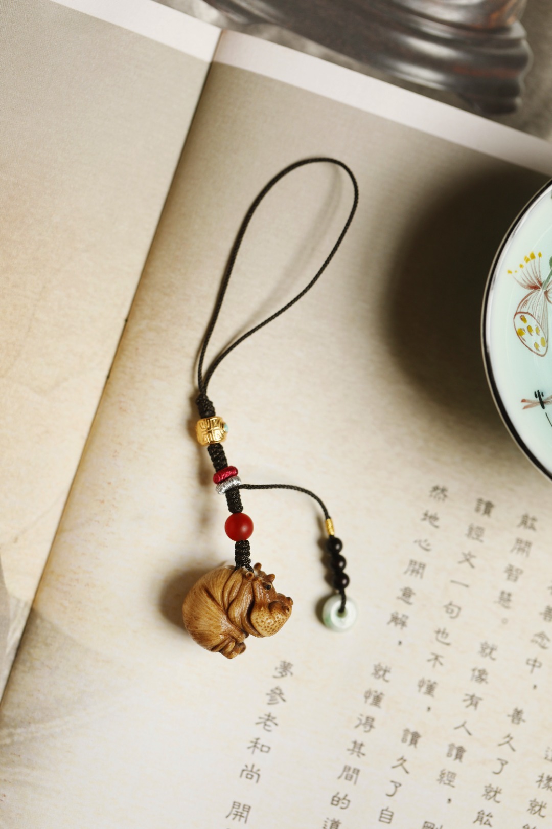 鹿角根付 | 小河马 挂件 2*1.8*1.8cm

