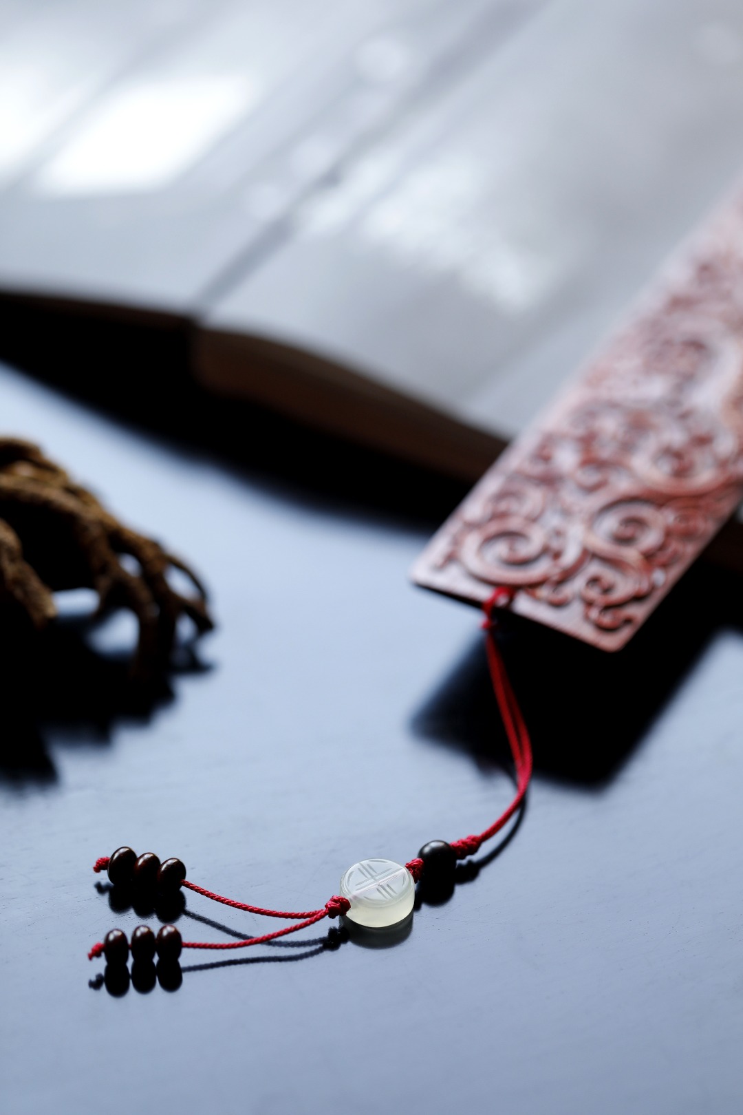 紫檀【龙凤】书签 184mm*39mm*4mm
