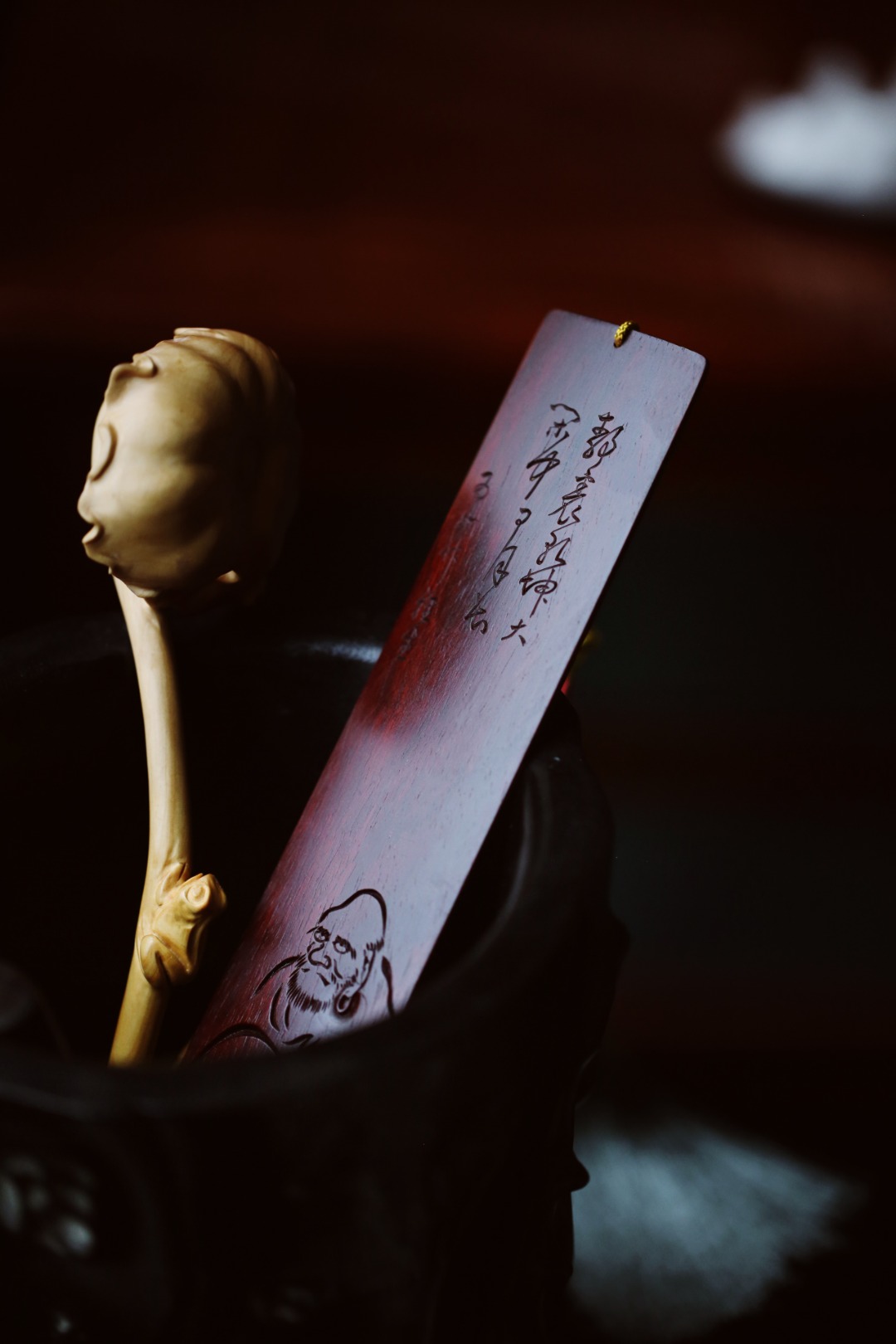 小叶紫檀 | 达摩 书签 184mm*39mm*4mm 重32.8g