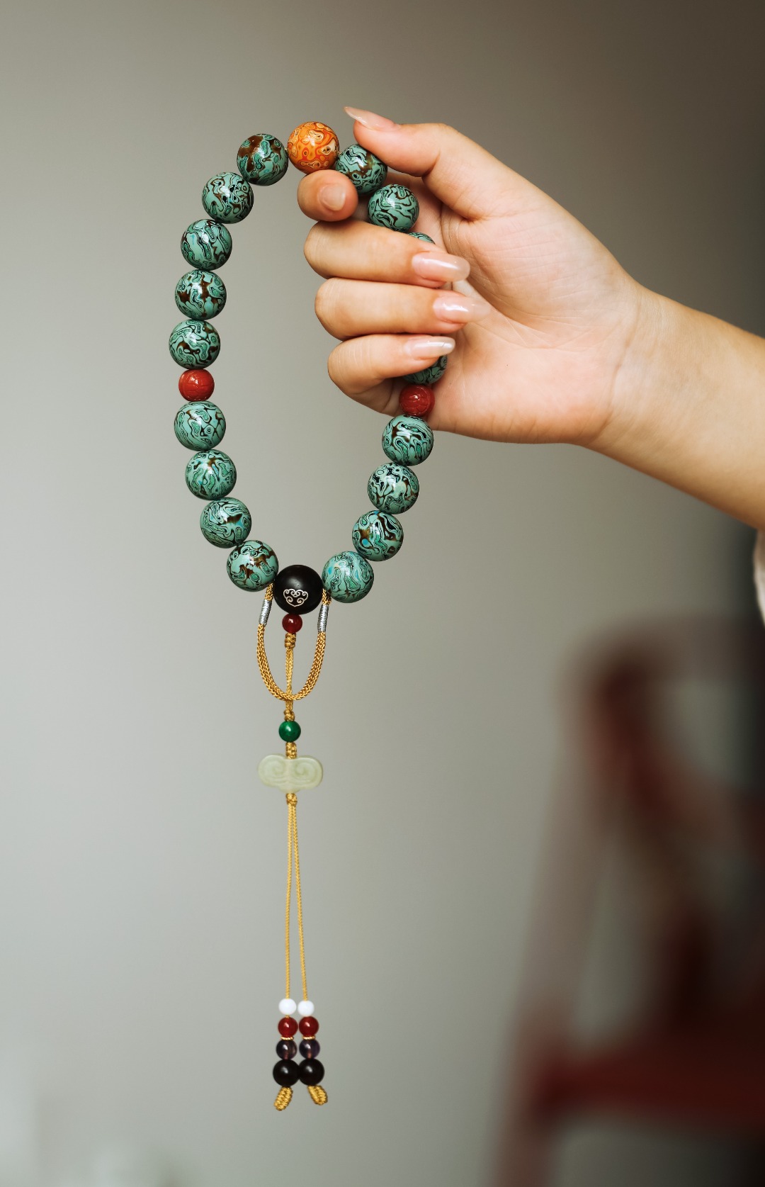 大漆【溪言】15mm19颗持珠
