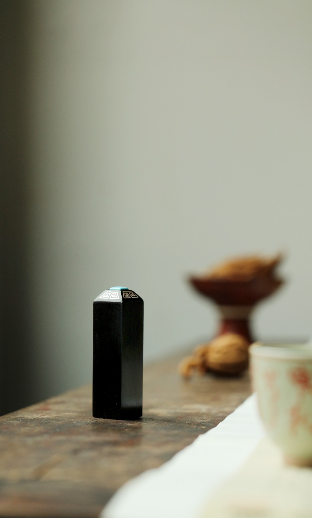 紫光檀 【如意·印章】2*2*7.2cm 
